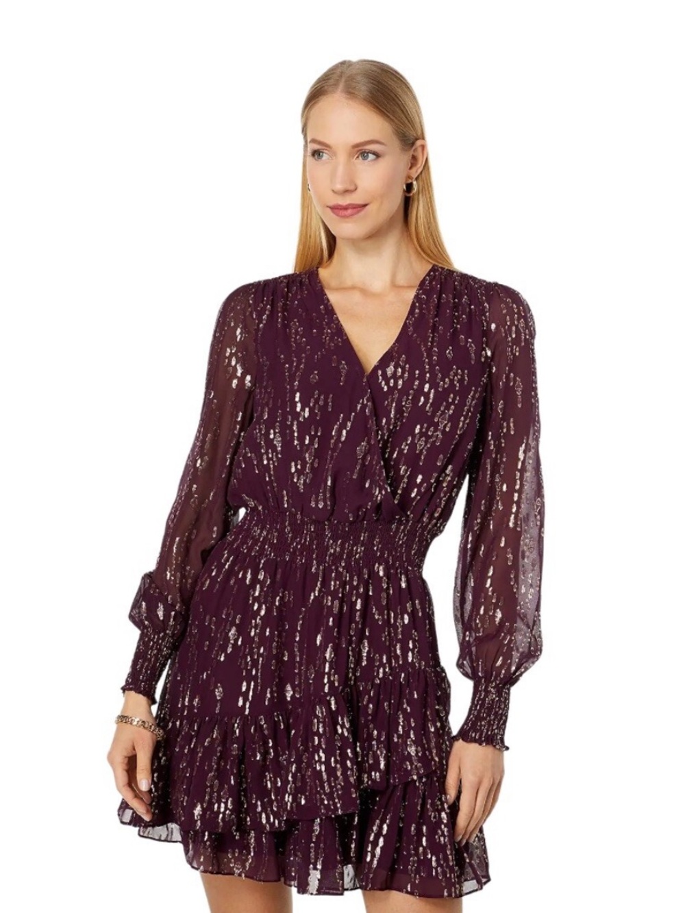 Lilly Pulitzer Cristiana Long Sleeve Silk Dress Cherry Ganache Size 8